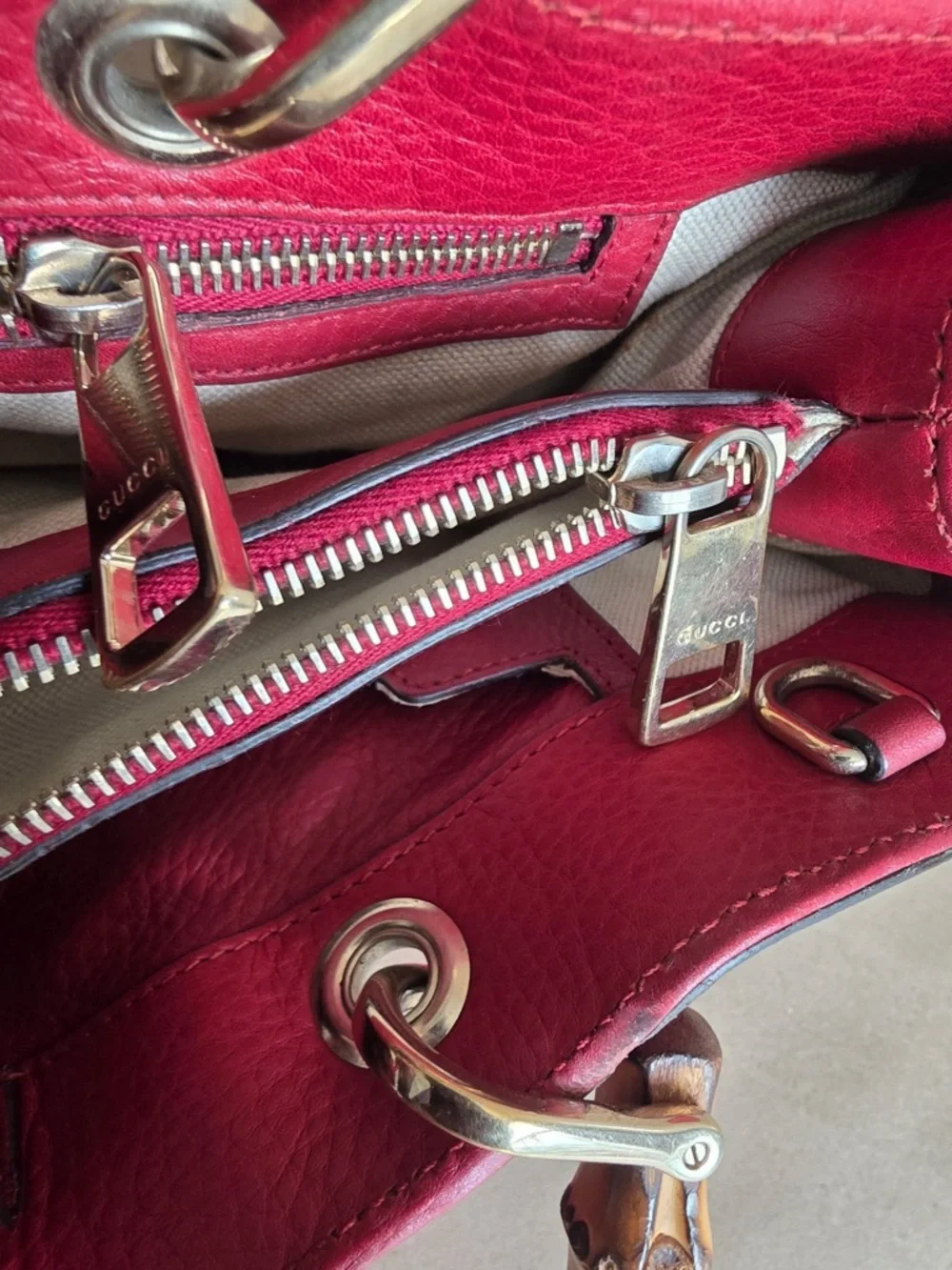 Gucci Bamboo Shopper Leather Tote